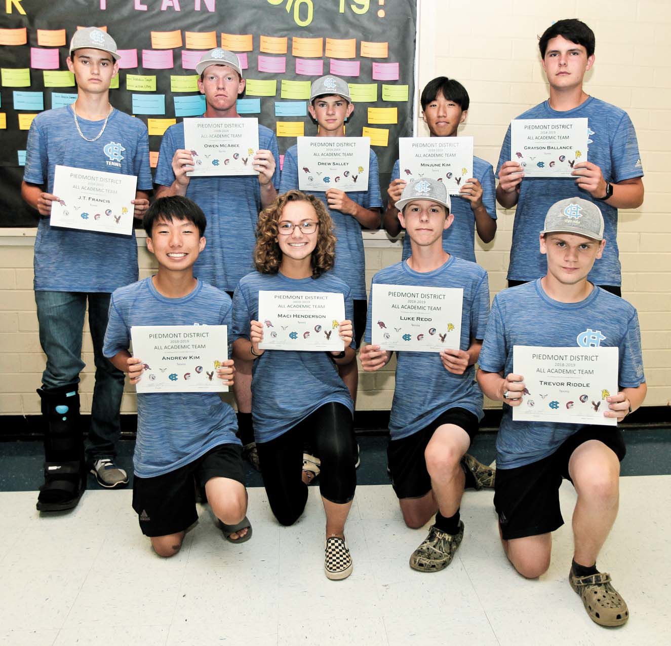 BOYS TENNIS ALL ACADEMIC AWARDS